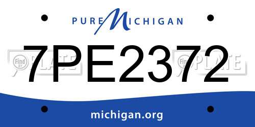 7PE2372 Michigan License Plate