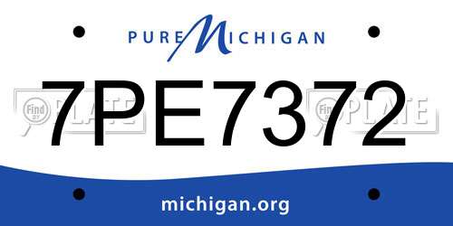 7PE7372 Michigan License Plate