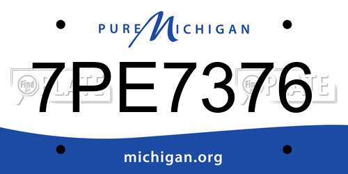 7PE7376 Michigan License Plate