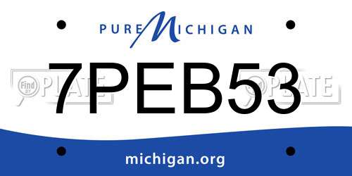 7PEB53 Michigan License Plate