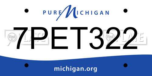 7PET322 Michigan License Plate