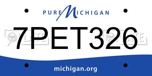 7PET326 Michigan License Plate
