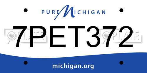 7PET372 Michigan License Plate