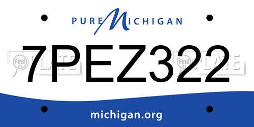 7PEZ322 Michigan License Plate