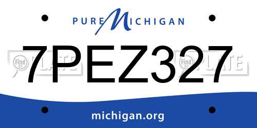 7PEZ327 Michigan License Plate