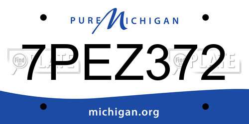 7PEZ372 Michigan License Plate