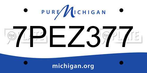7PEZ377 Michigan License Plate