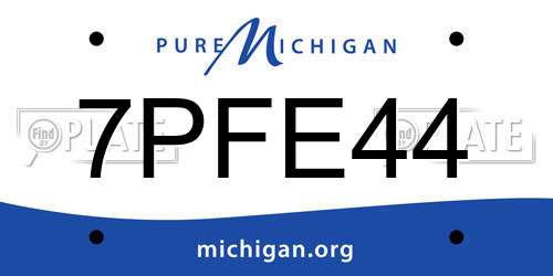 7PFE44 Michigan License Plate