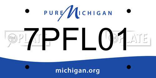 7PFL01 Michigan License Plate