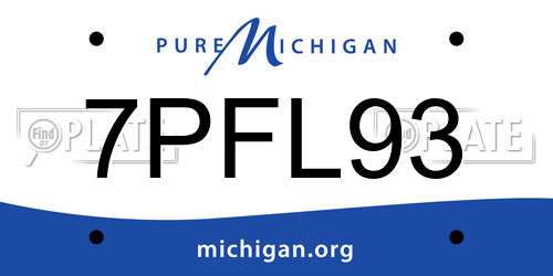 7PFL93 Michigan License Plate