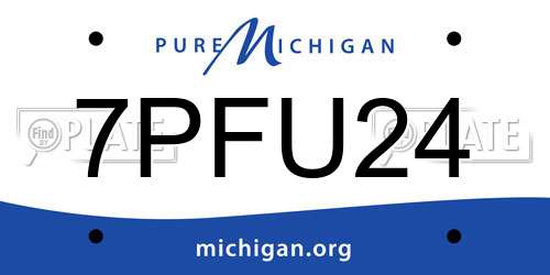 7PFU24 Michigan License Plate