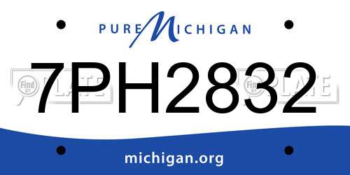 7PH2832 Michigan License Plate