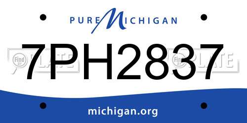 7PH2837 Michigan License Plate