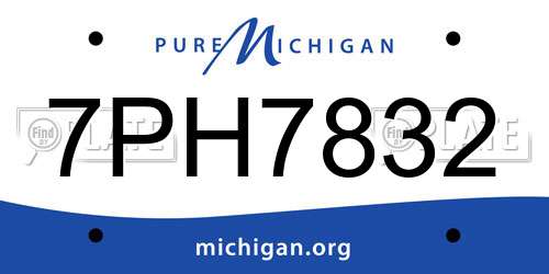7PH7832 Michigan License Plate