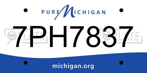 7PH7837 Michigan License Plate
