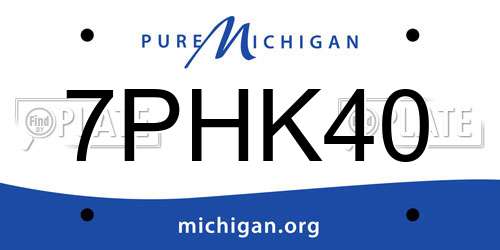 7PHK40 Michigan License Plate