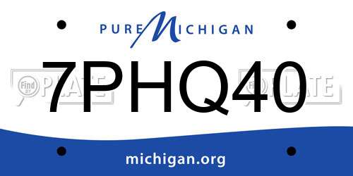 7PHQ40 Michigan License Plate