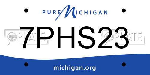 7PHS23 Michigan License Plate