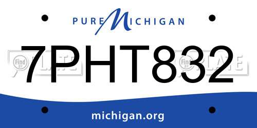 7PHT832 Michigan License Plate