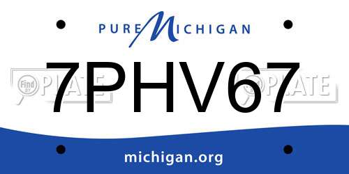 7PHV67 Michigan License Plate