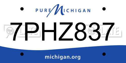 7PHZ837 Michigan License Plate