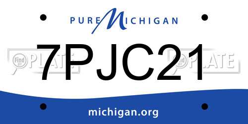 7PJC21 Michigan License Plate
