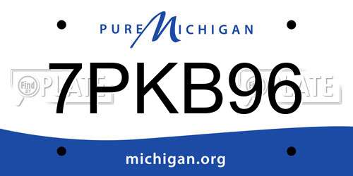 7PKB96 Michigan License Plate