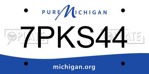 7PKS44 Michigan License Plate