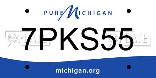 7PKS55 Michigan License Plate