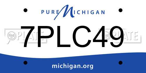 7PLC49 Michigan License Plate