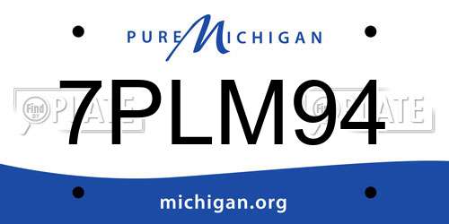 7PLM94 Michigan License Plate