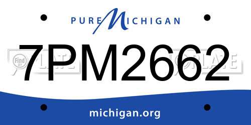 7PM2662 Michigan License Plate