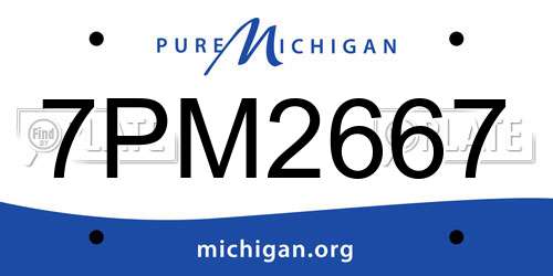 7PM2667 Michigan License Plate
