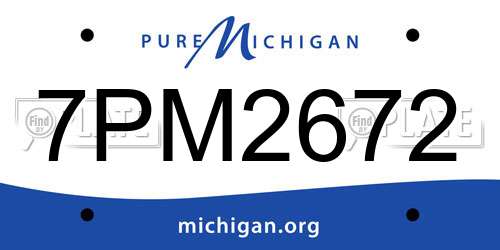 7PM2672 Michigan License Plate