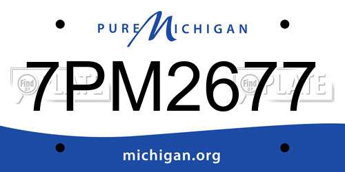 7PM2677 Michigan License Plate
