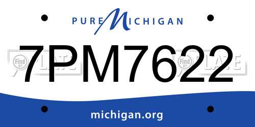7PM7622 Michigan License Plate
