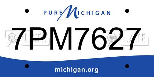 7PM7627 Michigan License Plate