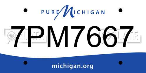 7PM7667 Michigan License Plate
