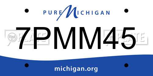 7PMM45 Michigan License Plate