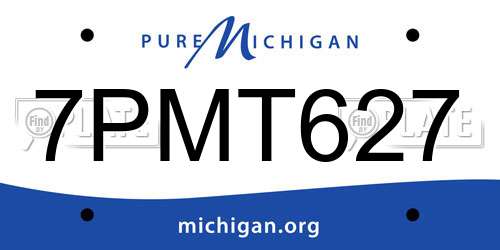 7PMT627 Michigan License Plate