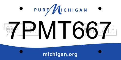 7PMT667 Michigan License Plate