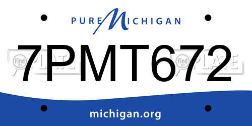 7PMT672 Michigan License Plate