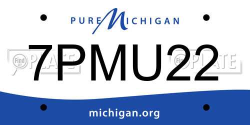 7PMU22 Michigan License Plate