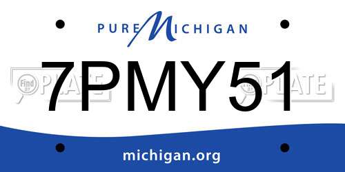 7PMY51 Michigan License Plate