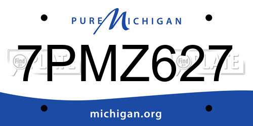 7PMZ627 Michigan License Plate
