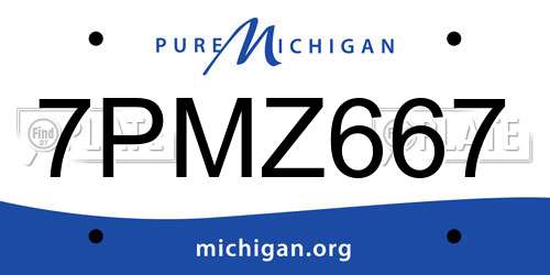 7PMZ667 Michigan License Plate