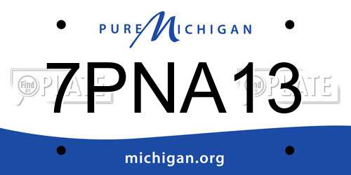 7PNA13 Michigan License Plate