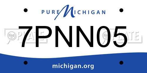 7PNN05 Michigan License Plate