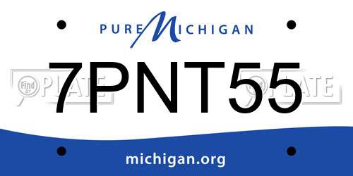 7PNT55 Michigan License Plate