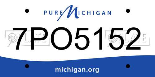 7PO5152 Michigan License Plate